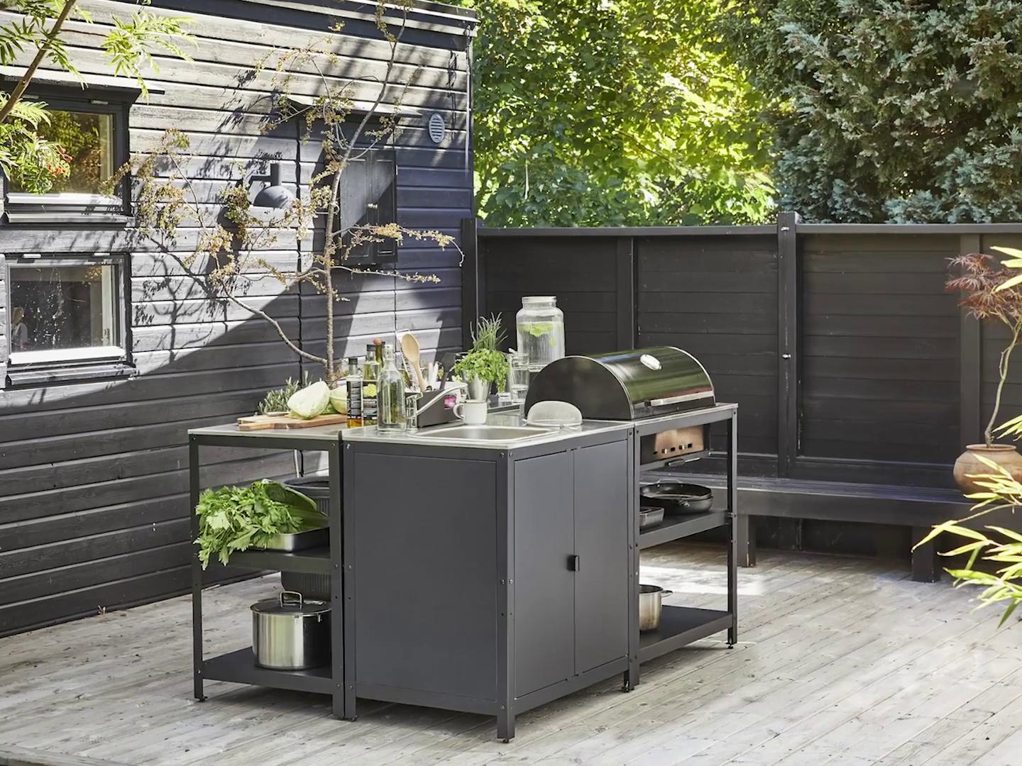GRILLSKÄR kitchen sink ut/chrcl bbq, outdoor stainless steel - IKEA