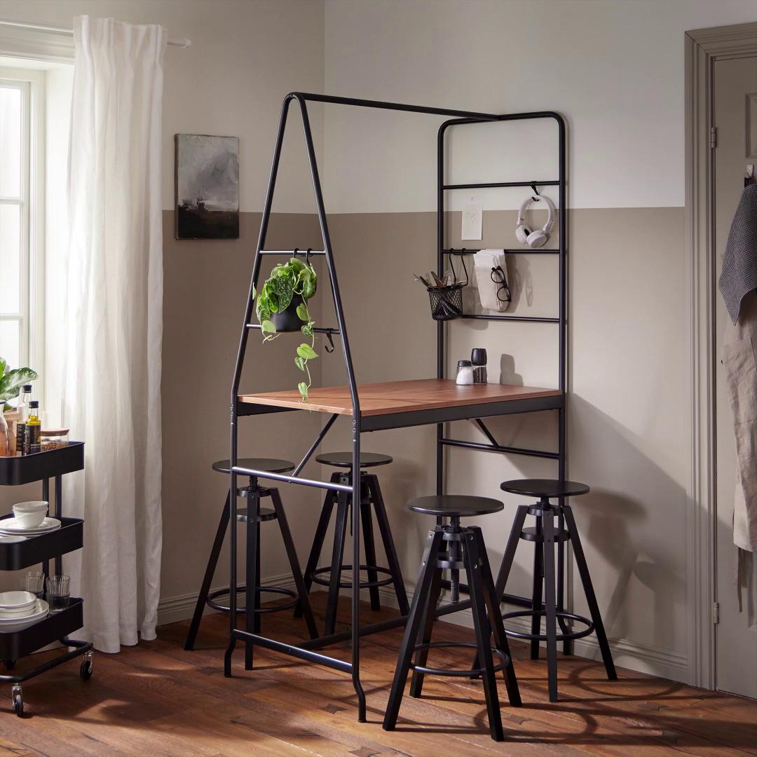 HÅVERUD table with storage ladder black - IKEA