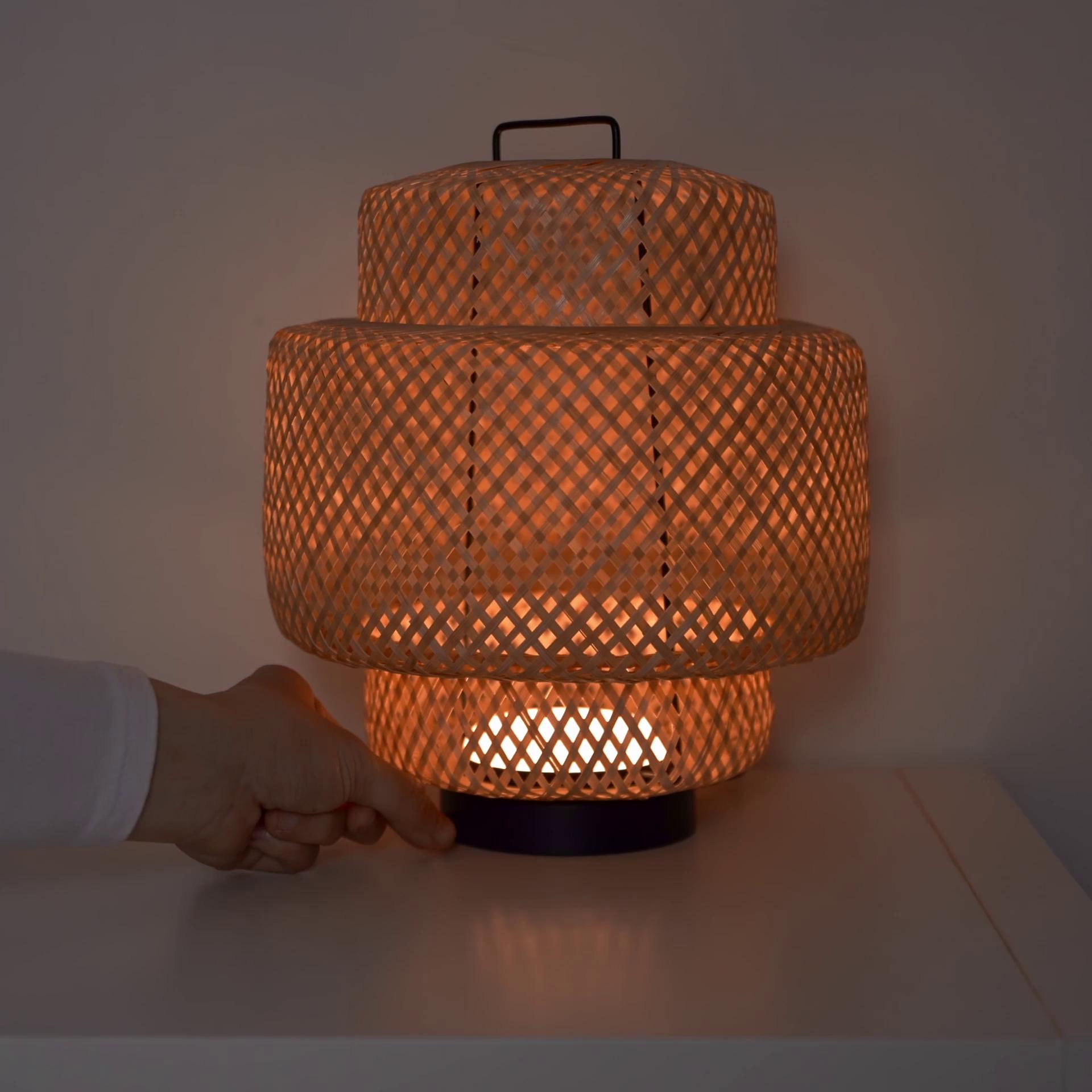 SINNERLIG LED table lamp bamboo/handmade dimmable - IKEA