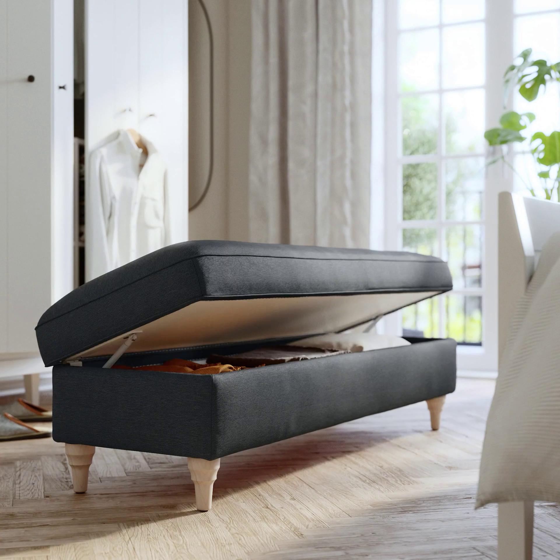 ESSEBODA bench with storage Knäbäck/anthracite birch - IKEA
