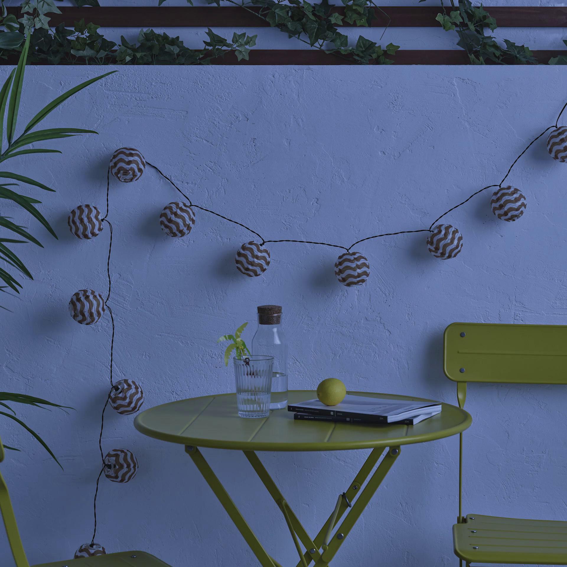SOLVINDEN LED lighting chain with 12 lights outdoor battery
