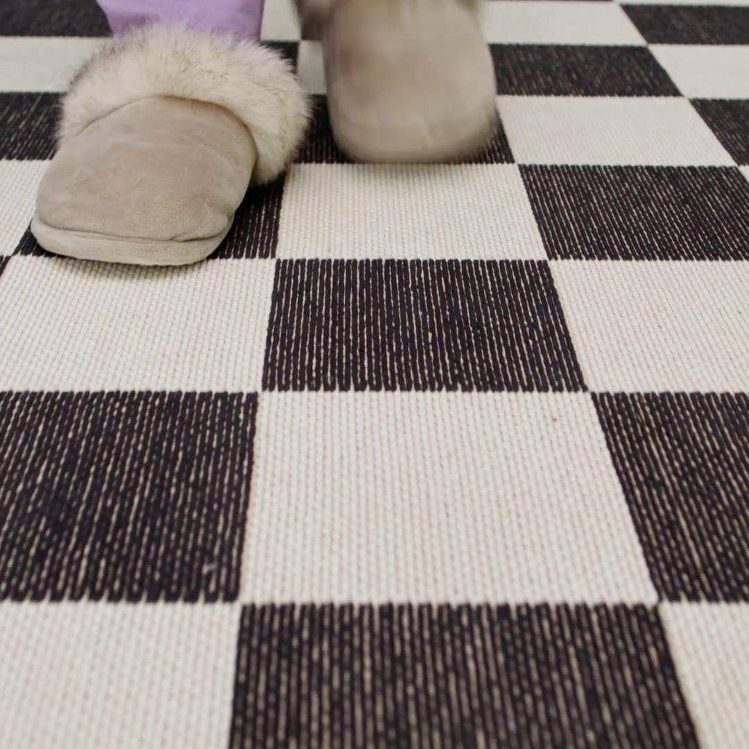 KLASSRUM rug, flatwoven white/black - IKEA