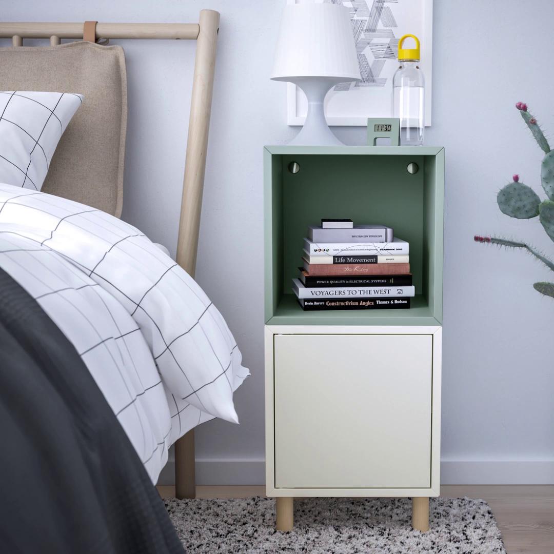 EKET cabinet combination with legs dark grey grey-green/metal - IKEA