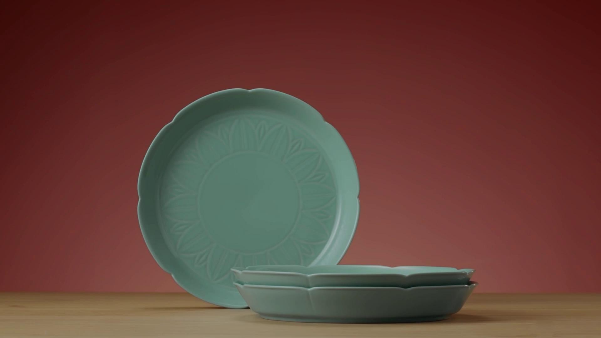 FÖSSTA deep plate turquoise/petals - IKEA