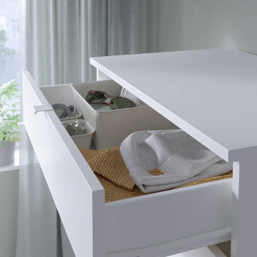VIHALS chest of 6 drawers white/anchor/unlock-function - IKEA