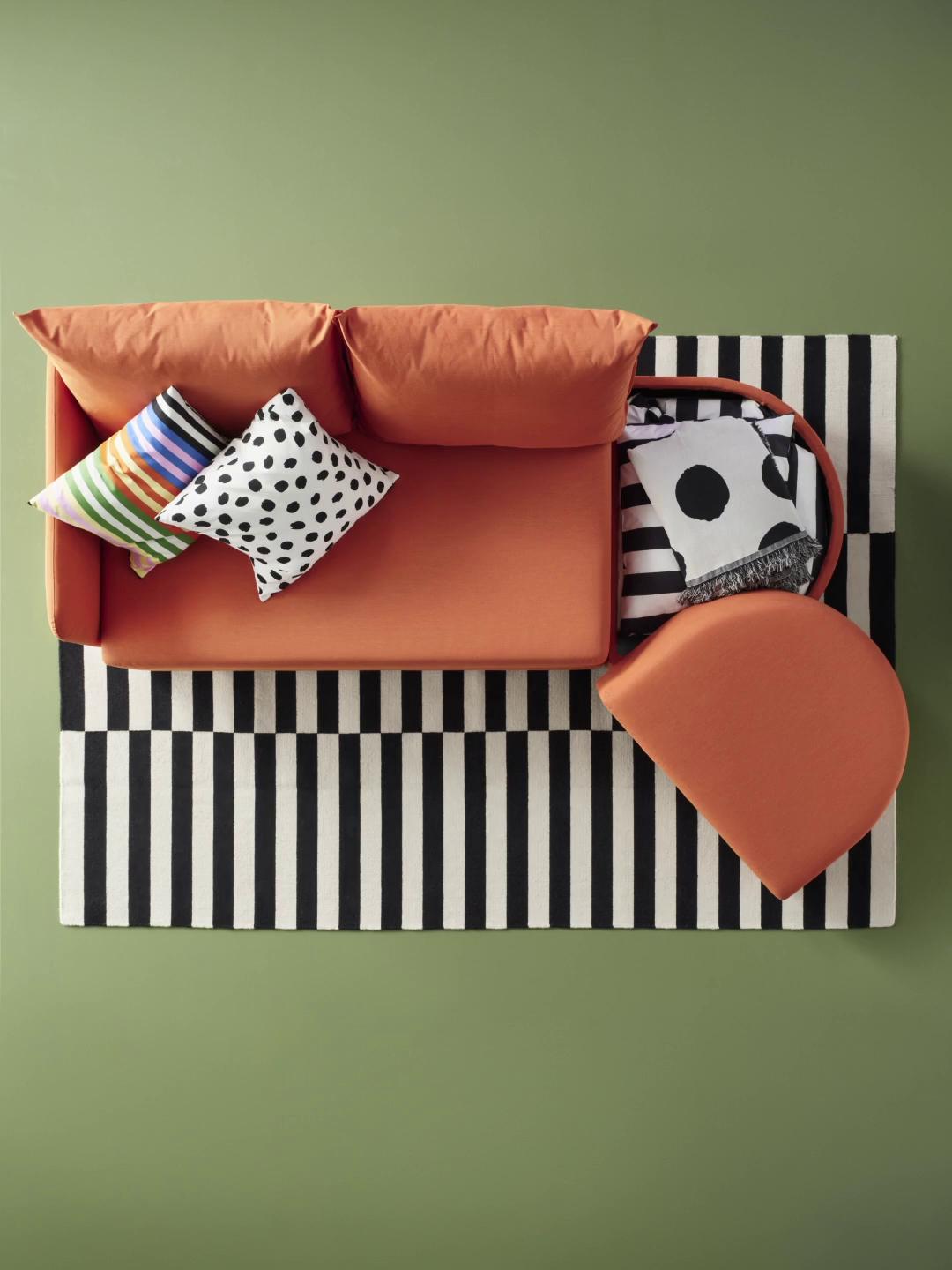 LINDÅKRA 2-seat sofa-bed Knisa bright orange - IKEA
