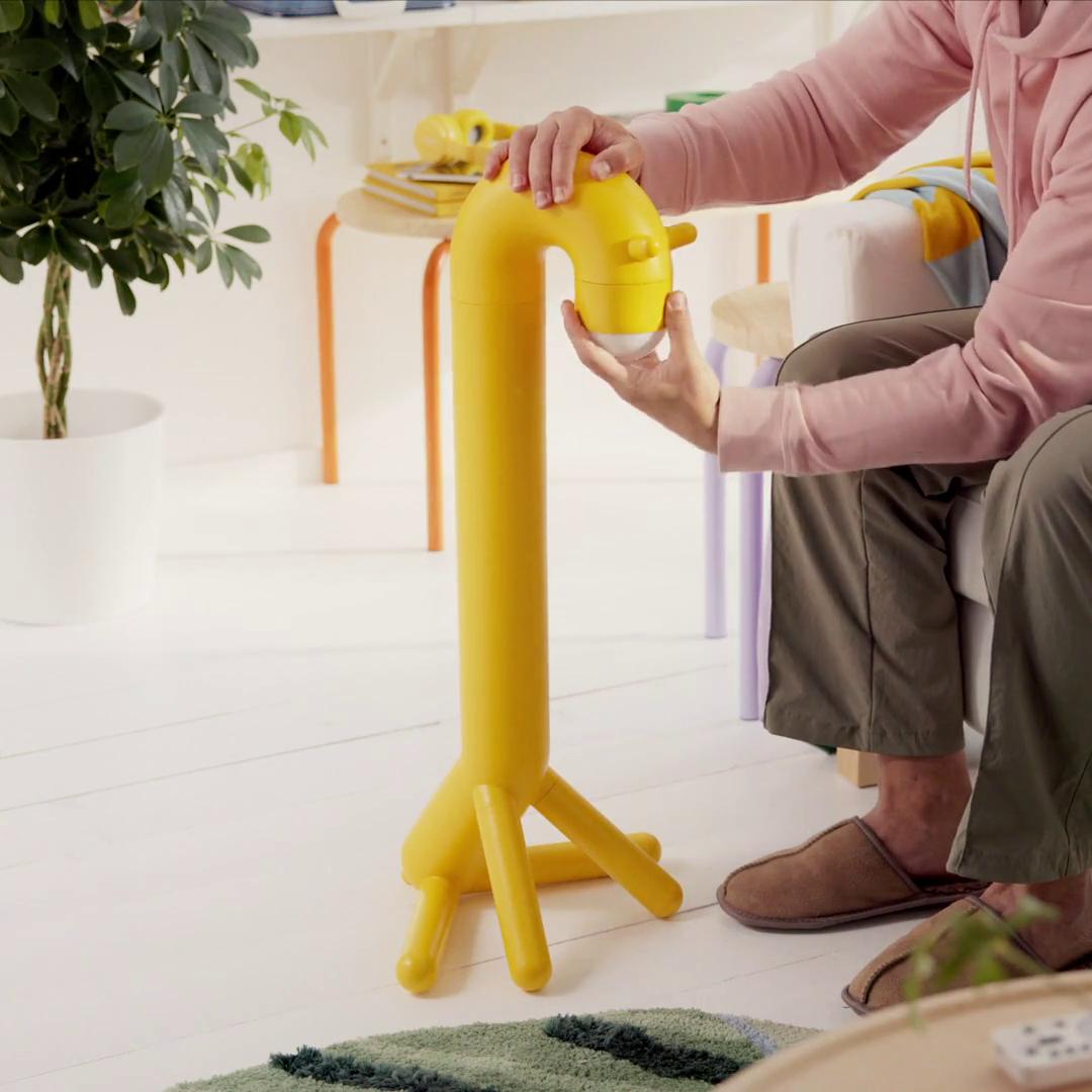 GREJSIMOJS LED decoration lighting, floor giraffe/yellow battery