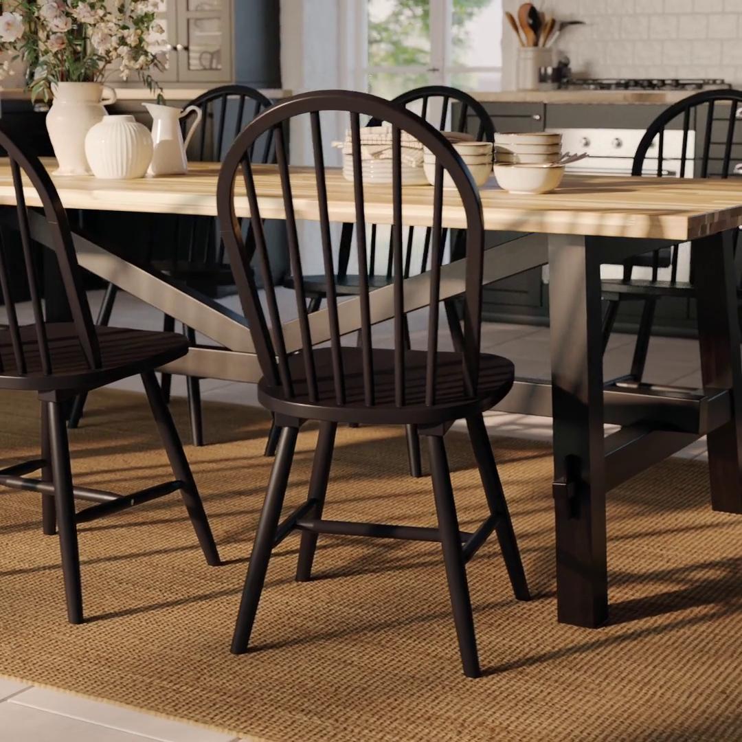 SKOGSTA / SKOGSTA table and 6 chairs acacia/black - IKEA